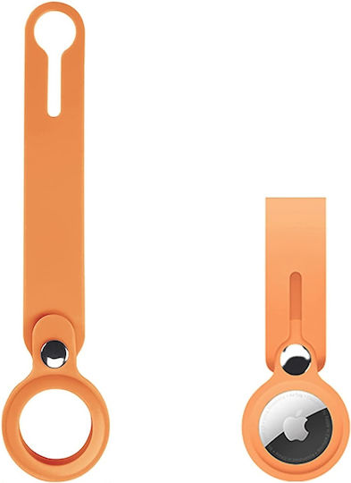 Loop Schlüsselbund-Etui Silikon für AirTag in Orange Farbe