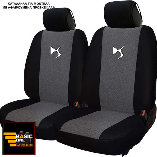 Front Car Covers 2pcs Towel Black