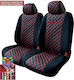 Front Car Covers 2pcs Leatherette Red / Black