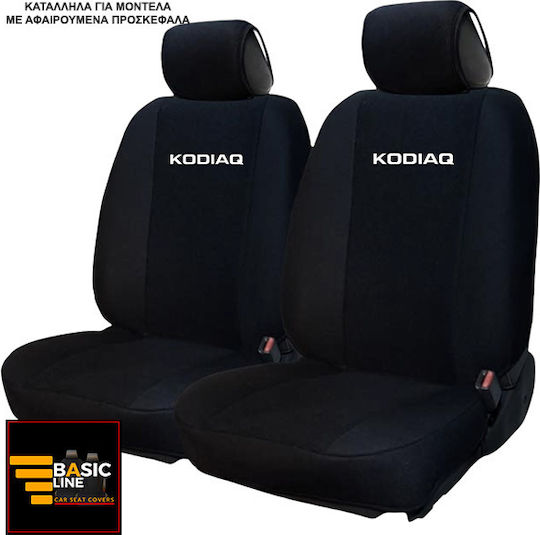 Front Car Covers 2pcs Towel Black