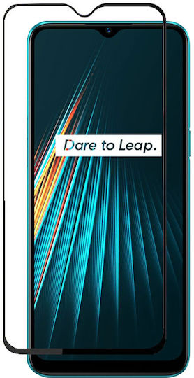 Vollflächig gehärtetes Glas Schwarz (Realme 5i)
