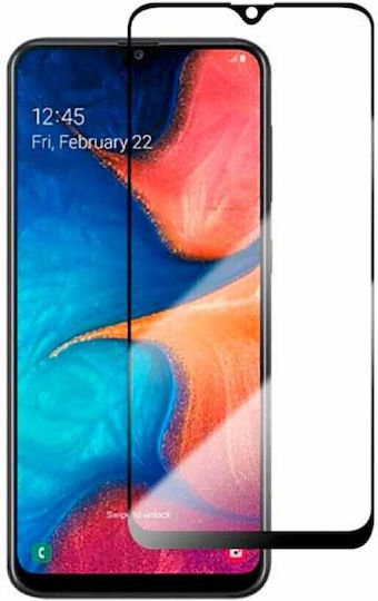 3D Закалено стъкло за цялото лице Черен (Galaxy A20s)