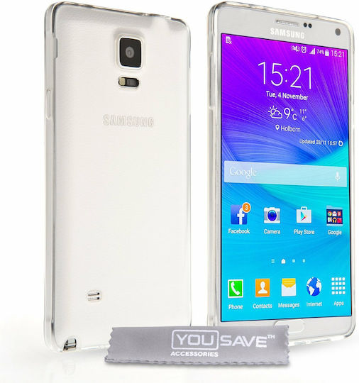 YouSave Accessories Back Cover Silicone Set with Glass Transparent (Galaxy Note 5)