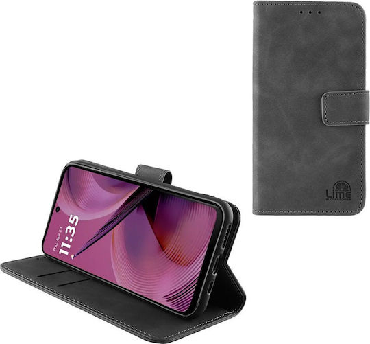 Lime Book Δερματίνης / Σιλικόνης Γκρι (Moto G55)