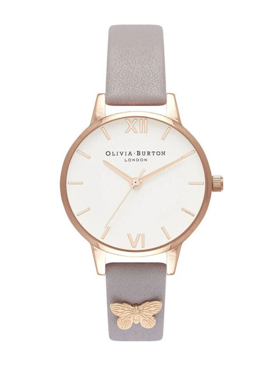 Olivia Burton Кварцов Часовник с Кожена Каишка Olivia Burton Кварцов Часовник с Кожена Каишка