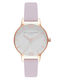 Olivia Burton Γυναικείο Ρολόι 30mm Μπαταρίας με Ροζ Δερμάτινο Λουράκι