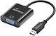 MediaRange Конвертор USB-A / VGA мъжки към USB-A / VGA женски Черен 1бр MRCS230