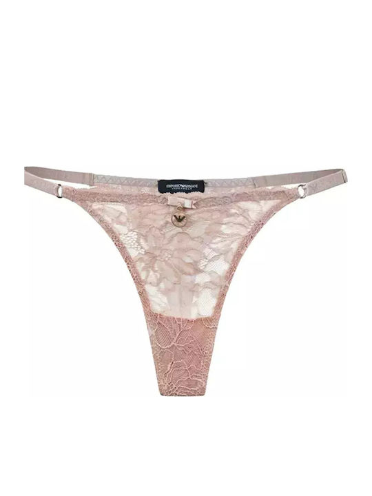 Women's String with Lace Nude