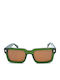 Funky Buddha Women's Sunglasses with Green Frame with Polarized Lens
