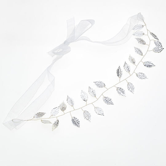 Bridal Wire Headband Decorated Embossed Metal Pearls 2 Designs Silver 1