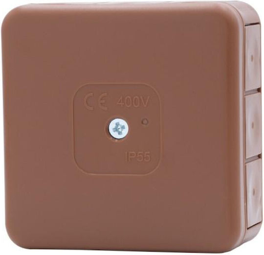 Cutie Hermetică H55-s 85x85x37 Ip55 12 Ieșiri Maro Onnline