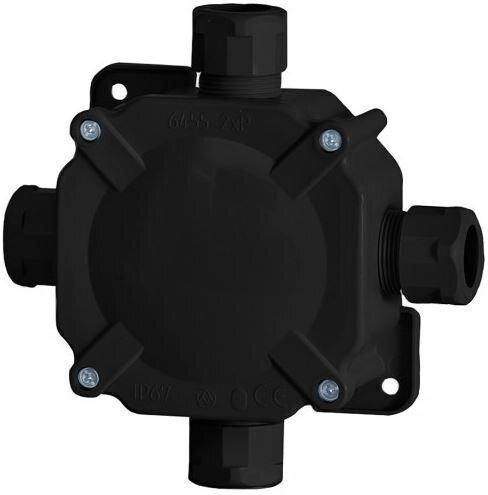Elektrisches Gehäuse für Außenmontage Verzweigung Wasserdicht IP67 in Schwarz Farbe