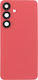 Samsung Galaxy S25 Battery Door + Battery Door Adhesive + Back Camera Lens Bezel Coral Red OEM
