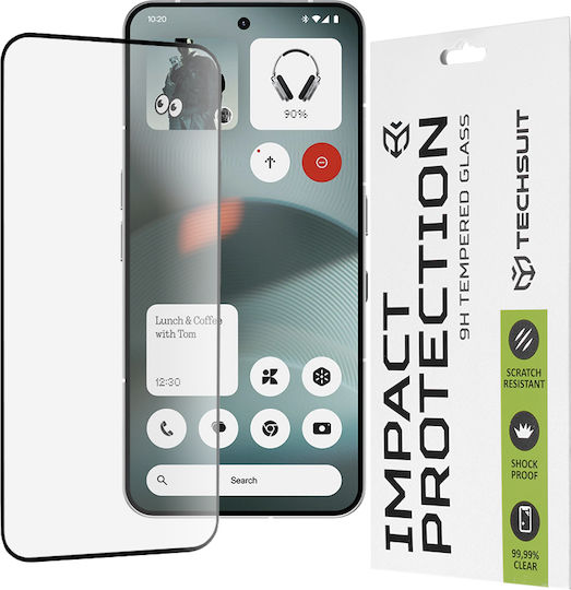 Techsuit 0.33мм Пълно лепило Закалено стъкло за цялото лице Черен (Nothing Phone (3))
