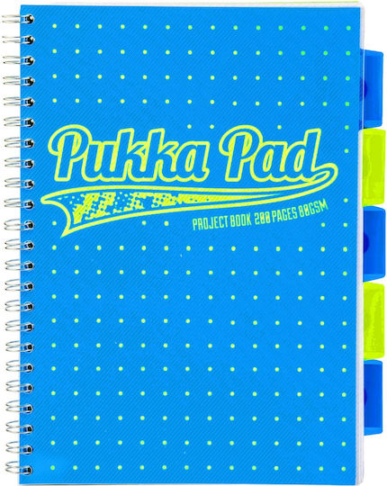 Pukka Pad Тетрадка Спирала 100 Листа A4 с Точки Син