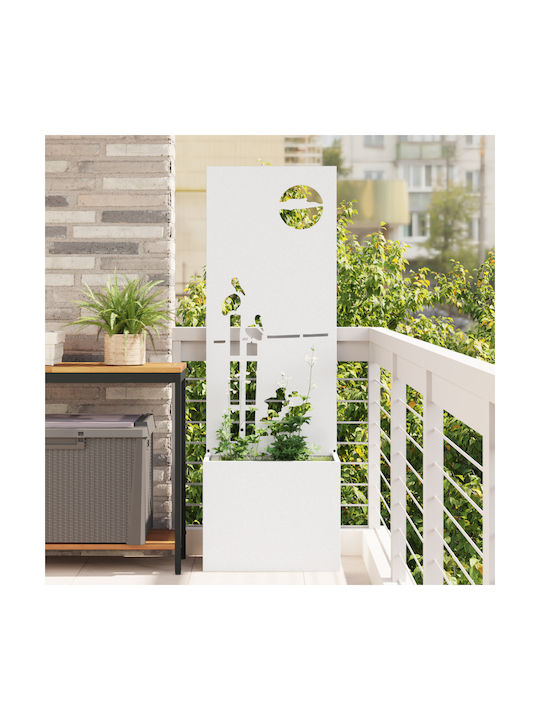 vidaXL Саксия Метал Бял 50x140x140см.