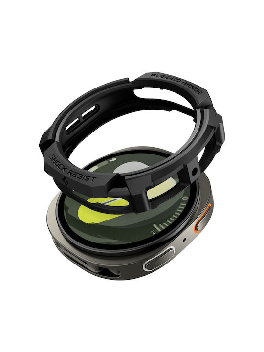 Spigen Rugged Armor Silikonhülle in Schwarz Farbe für Galaxy Watch8 40mm