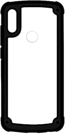 Powertech Umschlag Rückseite Kunststoff / Silikon Schwarz (Galaxy A40)