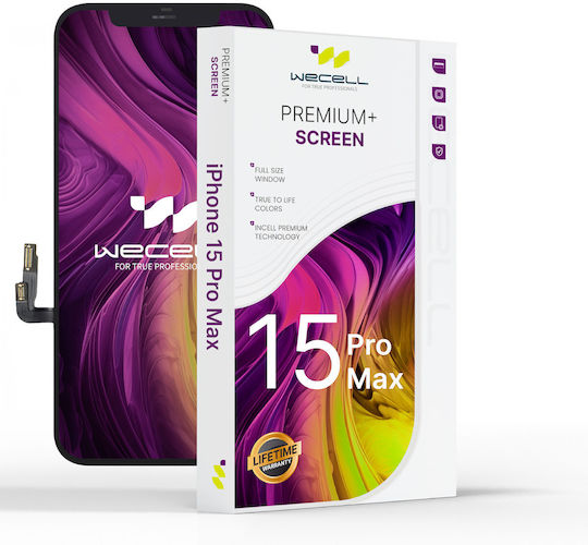 Οθόνη Wecell Premium Incell με Μηχανισμό Αφής και Πλαίσιο για iPhone 15 Pro Max (Μαύρο)