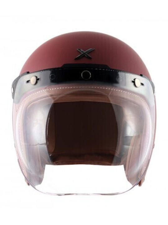 Axor Retro Dull Red Κράνος Μηχανής Jet ECE 22.0...