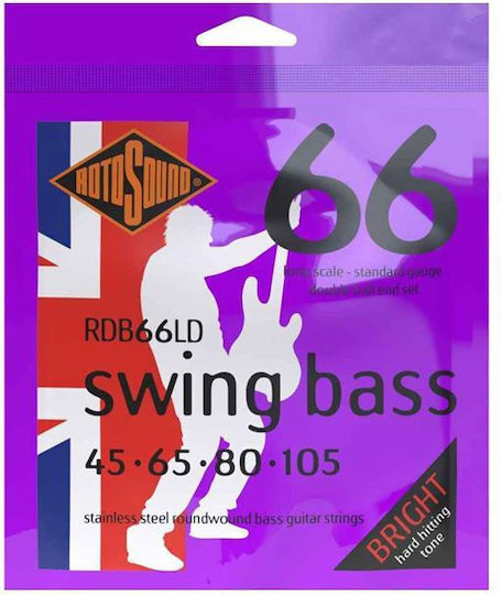 Rotosound Rdb66ld Set Corzi Pentru Bas Oțel Inoxidabil 45 - 105