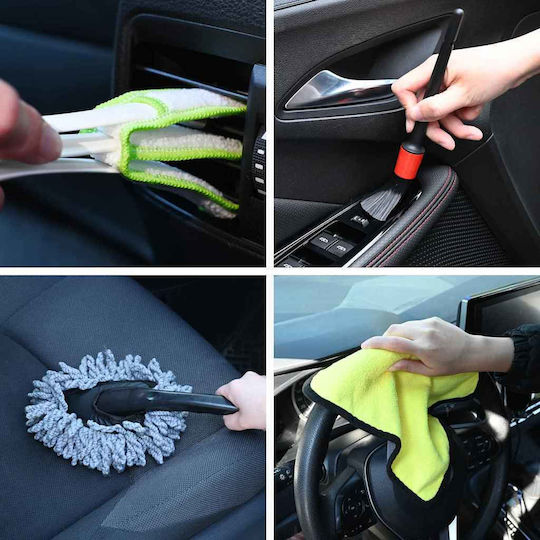 vidaXL Perii de Curățare pentru Materiale plastice pentru interior - Tabloul de bord Auto 13buc