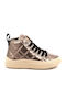 Laquinny Leather Kids Ankle Boots with Zipper Gold