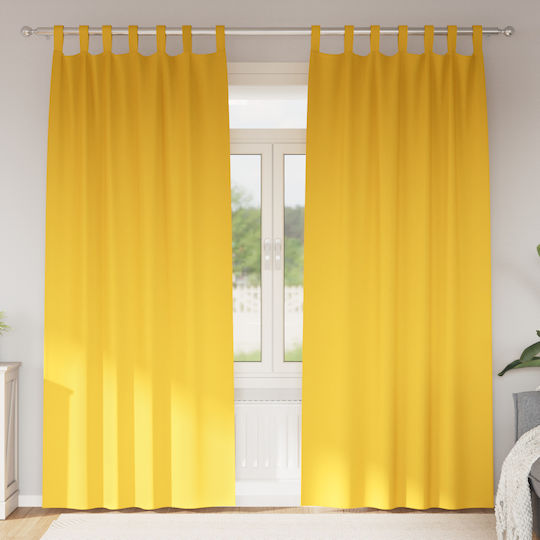 vidaXL Set Perdele cu Bretele Galbene 140x225cm