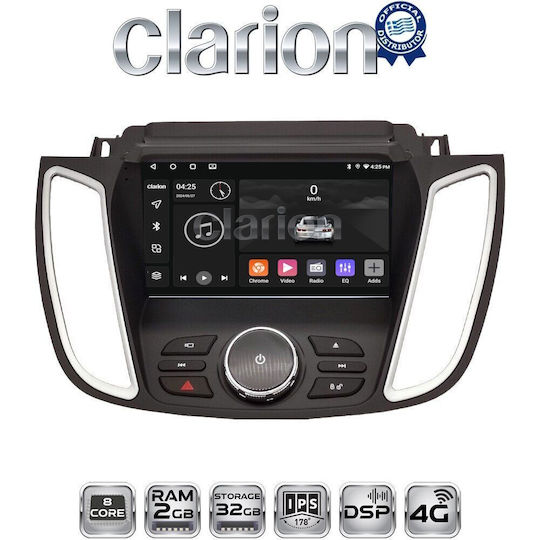 Clarion Ηχοσύστημα Αυτοκινήτου για Ford Kuga / C-Max 2011-2019 (Bluetooth/USB/WiFi/GPS/Apple-Carplay/Android-Auto)