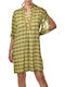 Summer Mini Knitted Dress Multicolored Green