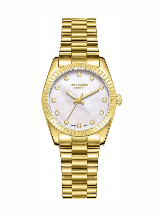 Lee Cooper Crystals Women's Watch with Gold Metal Bracelet