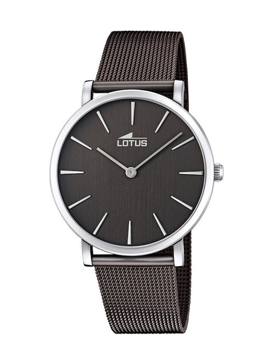 Lotus Watches Γυναικείο Ρολόι Μπαταρίας με Μαύρο Μεταλλικό Μπρασελέ