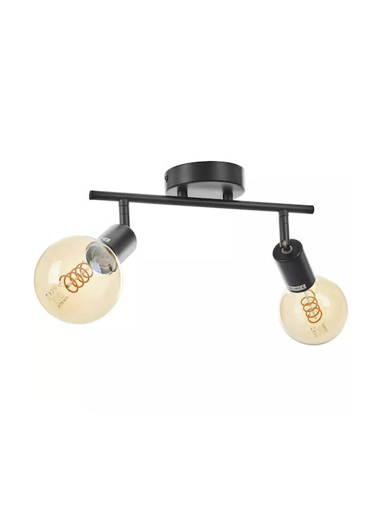 Double Spot with Socket E27 in Black Color