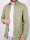 Herrenhemden Langärmelig Overshirt Khaki