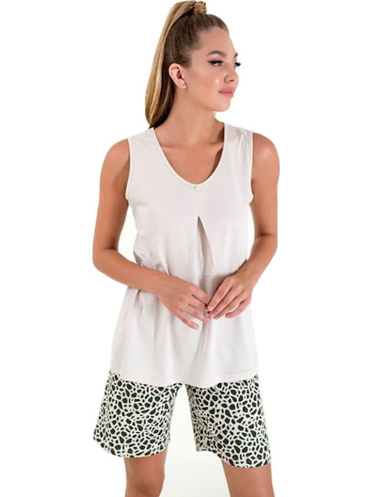 Happy Family Summer Women's Pyjama Set Beige