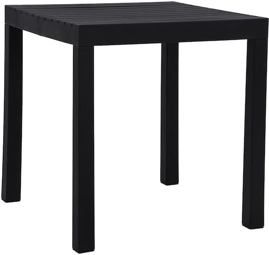Dalton Outdoor Bar Free Standing Metal Table Black 72x72x74cm