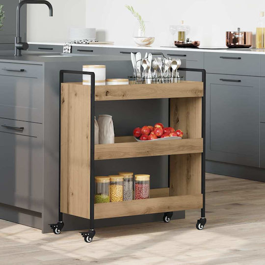 vidaXL Ραφιέρα Κουζίνας Ξύλινη 3 Θέσεων Καφέ 70x30x82cm