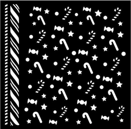 Thick Stencil Stamperia 18x18cm Candy Christmas Lollipops