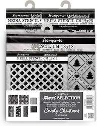 Σετ Thick Stencil 7 Τεμ Stamperia Candy Christmas