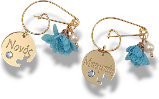 The Art of Beading Christening Charm Pin Metal Light Blue 2 Pieces