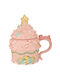 Iliadis Lid Shape Christmas Mug Ceramic Pink L17xW15.5xD12cm.