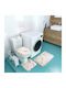 Rutschfest Set Badematten Synthetisch,Polyester/Cotton/Leather Toilette BeigeAbstract5 White Gold 3Stück