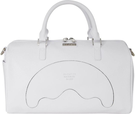 Sprayground Duffle Σακ Βουαγιάζ Λευκό από Δερματίνη Μ32xΠ15xΥ24εκ.