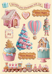 Ξυλάκια Διακοσμητικά A5 Stamperia Candy Christmas