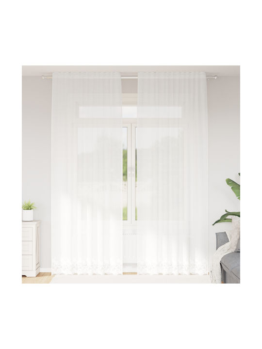vidaXL Κουρτίνα Παραθύρου με Τρέσα Λευκή 150x280εκ.