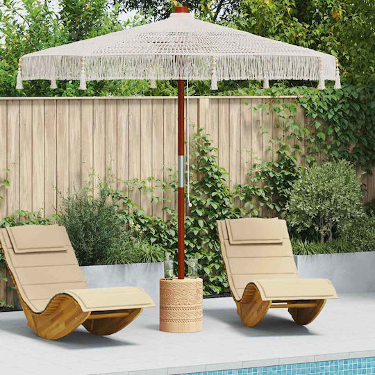 Umbrella Floor Round Wooden Beige D2.5m Umbrella Floor Round Wooden Beige D2.5m