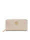 Groß Leder Damen Geldbörse Klassisch Beige