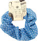 Ръчно Изработен Ластик За Коса Scrunchie Светлосин На Точки