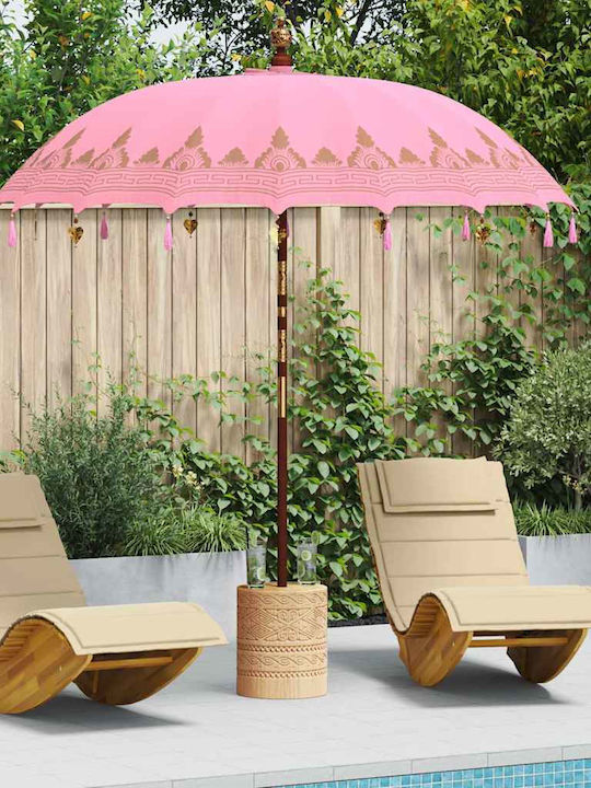 Umbrelă Rotundă Din Lemn Roz Φ2.6xÎ2.6m