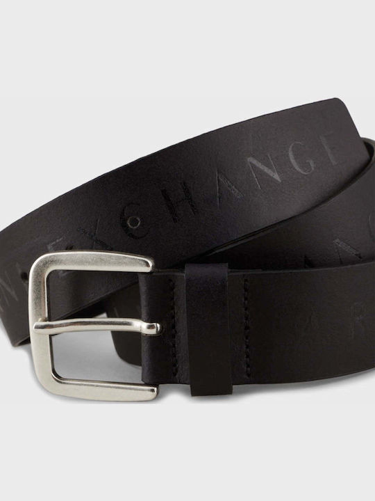 Armani Exchange Ανδρική Ζώνη Δερμάτινη Μαύρη
